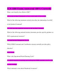ICS 2300 Exam Questions and Answers: Emergency Operations Center