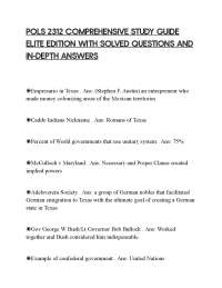 POLS 2312 COMPREHENSIVE STUDY GUIDE ELITE EDITION WITH SOLVED QUESTIONS AND IN-DEPTH ANSWE