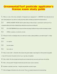 Ornamental and Turf Pesticide Applicator's License Exam Study Guide