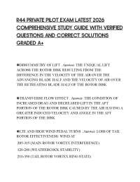 R44 PRIVATE PILOT EXAM LATEST 2026 COMPREHENSIVE STUDY GUIDE WITH VERIFIED QUESTIONS AND C
