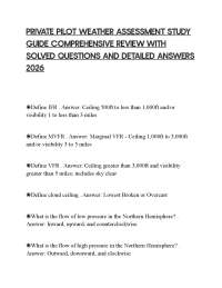 PRIVATE PILOT WEATHER ASSESSMENT STUDY GUIDE COMPREHENSIVE REVIEW WITH SOLVED QUESTIONS AN