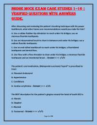 NBDHE Mock Exam Case Studies 1–16 | Verified Questions with Answers Guide.