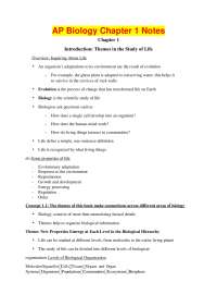 AP Biology Chapter 1: Themes in the Study of Life - Comprehensive Notes