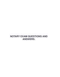 Notary Public Exam Questions and Answers