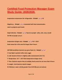 Certified Food Protection Manager Exam Study Guide 2025/2026