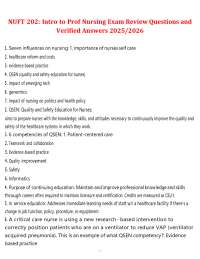Nursing Exam Review: Key Concepts and Verified Answers