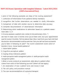 NUFT 202 Exam 2 – Questions with Complete Solutions Latest 2025/2026 (100% Guaranteed Pass