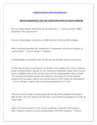 MOLECULAR BIOLOGY ASCP BOC QUESTIONS WITH ACCURATE ANSWERS