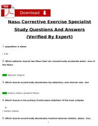 Corrective Exercise Specialist: Study Questions and Answers