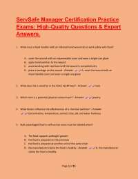 ServSafe Manager Certification Practice Exams: High-Quality Questions & Expert Answers