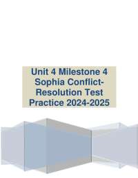 Unit 4 Milestone 4 Sophia Conflict Resolution Test Practice 2024-2025