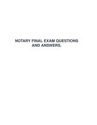 Notary Public Exam Questions and Answers