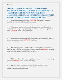 Accounting for Decision Makers: Exam Questions and Answers