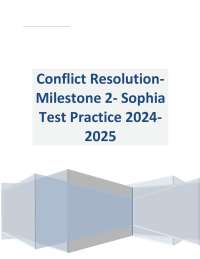 Conflict Resolution Milestone 2- Sophia Test Practice 2024- 2025