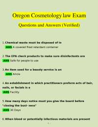 Oregon Cosmetology Law Exam: Questions and Answers