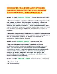ACRP CP Final Exam Questions and Answers: Clinical Trials