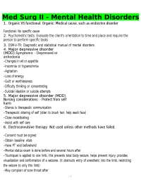 DSM-V-TR: Overview of Major Mental Disorders and Nursing Considerations