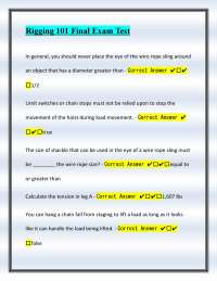 Rigging 101 Final Exam Questions and Answers