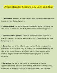 Oregon Board of Cosmetology: Laws and Rules - Comprehensive Guide