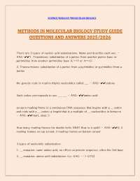 Molecular Biology Methods: Comprehensive Q&A Study Guide
