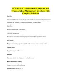 Distribution, Logistics, and Transportation Management: Questions and Solutions