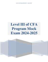 CFA Level III Mock Exam 1 - Solutions (PM)
