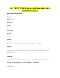 Dental Hygiene Principles Study Guide with Solutions