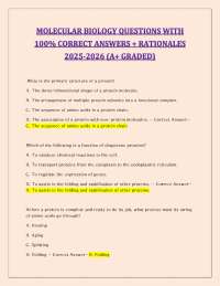 Protein Structure and Function Quiz