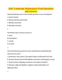 QAC Landscape Maintenance Exam: Questions and Answers