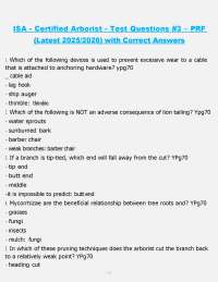 ISA Certified Arborist Exam Questions and Answers 2025/2026