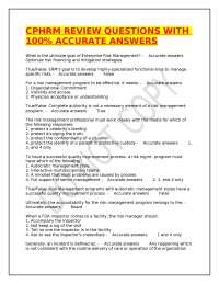 CPHRM Exam Review Questions with Answers