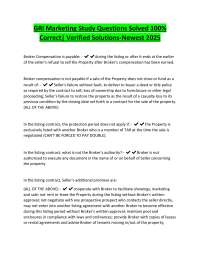 Marketing Study Questions and Answers for Real Estate Professionals