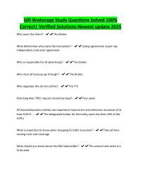 GRI Brokerage Exam Questions and Answers