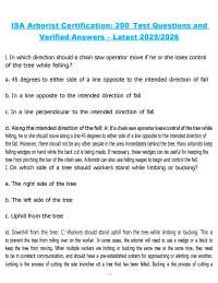 ISA Arborist Certification Test Questions 2025/2026