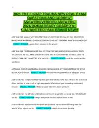 EMT Trauma Exam Questions and Answers 2024/2025