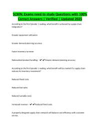 Supply Chain Management Exam Questions and Answers