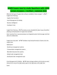 SCM Exam Questions and Answers: Supply Chain Management
