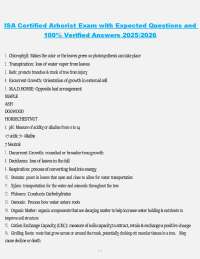 ISA Certified Arborist Exam: Key Concepts and Verified Answers
