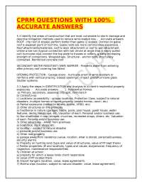 CPRM Exam Questions and Answers: Risk Management and Residential Property Exposures