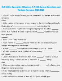 ISA Utility Specialist Exam Questions and Answers 2025/2026