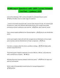 SCMN Exam Questions and Answers: Supply Chain Management
