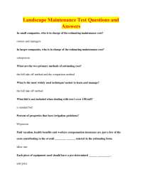 Landscape Maintenance Test: Questions and Answers