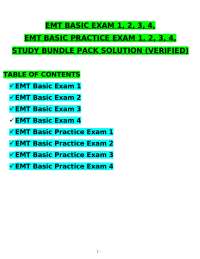 EMT Basic Exam Practice Questions with Verified Solutions