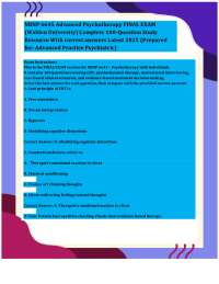 NRNP 6645 Advanced Psychotherapy Final Exam: 100-Question Study Resource