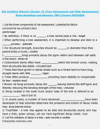 ISA Certified Arborist Exam: Tree Assessment and Risk Management Q&A
