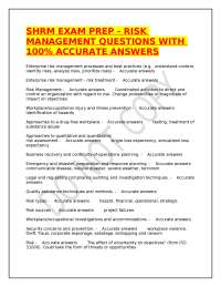 SHRM Exam Prep: Risk Management Questions and Answers