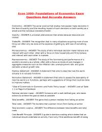 Economics Exam Questions and Answers: Foundations of Economics