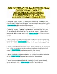 EMT Trauma Exam Questions and Answers 2024/2025