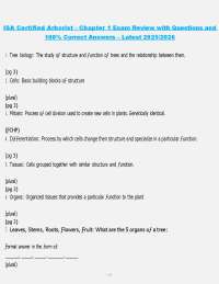 ISA Certified Arborist Chapter 1 Exam Review Questions and Answers 2025/2026