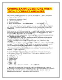 CPHIMS Exam Questions with Answers